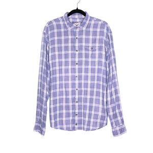 JOHNNIE-O Surflannel The Rascal Shirt Laguna Blue Plaid Button Up Men's L